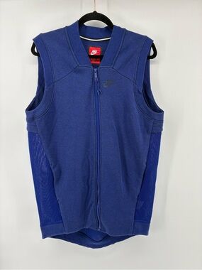 Nike Royal Blue Cocoon Full-Zip Mesh Sleeveless Training Vest
